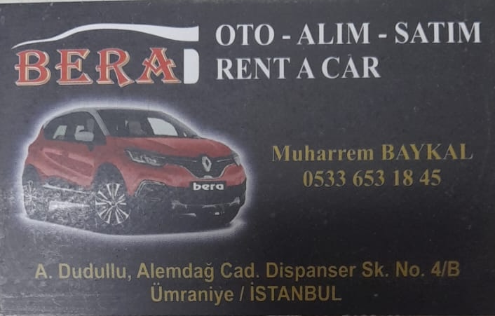 Bera Oto Alım Satım Rent A Car Logosu