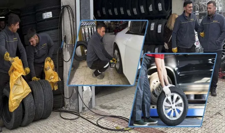 Erzincan’da lastikçilerde yoğun mesai başladı