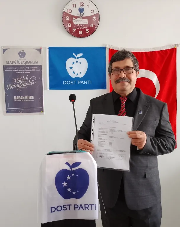 Manşet: DOST PARTİ ELAZIĞ’DA RESMEN SAHADA: İL BAŞKANI HASAN BİLGE MAZBATASINI ALDI